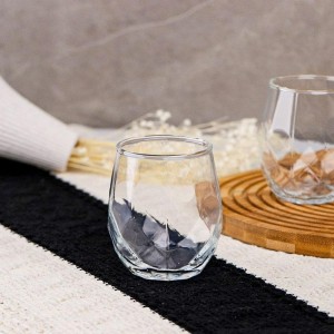 طقم كاسات عصير مضلع مكور من الاسفل معينات 6 قطع زجاج مصري IZMIR JUICE TUMBLER